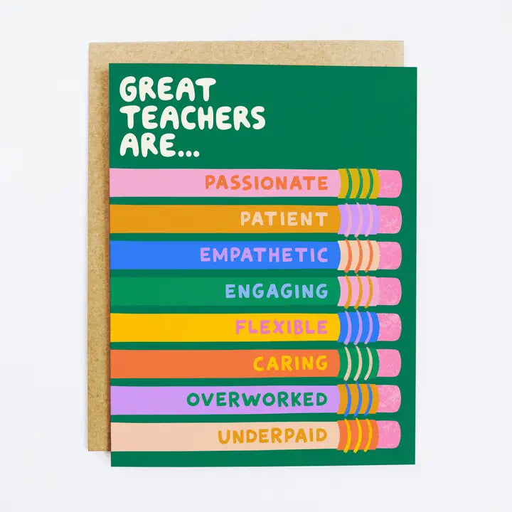 Great Teacher Qualities Greeting Card
