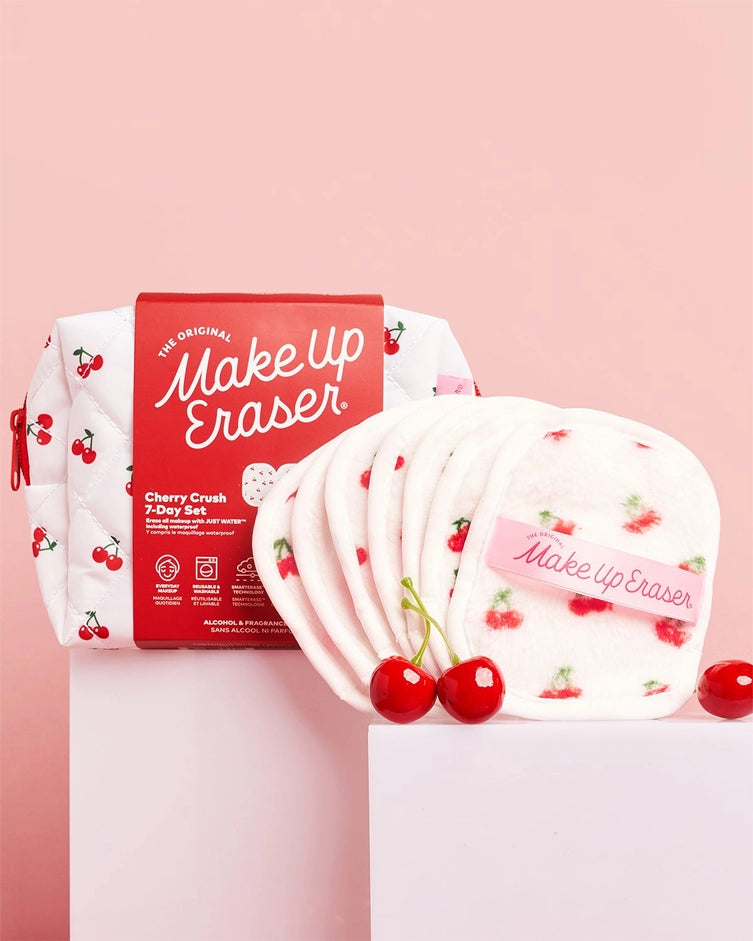Cherry Crush 7-Day Set Makeup Erasers & Bag