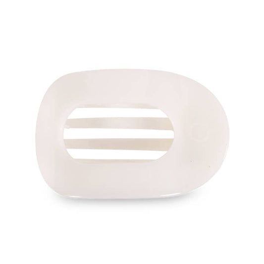 Round Flat Large Hair Clip- Coconut White