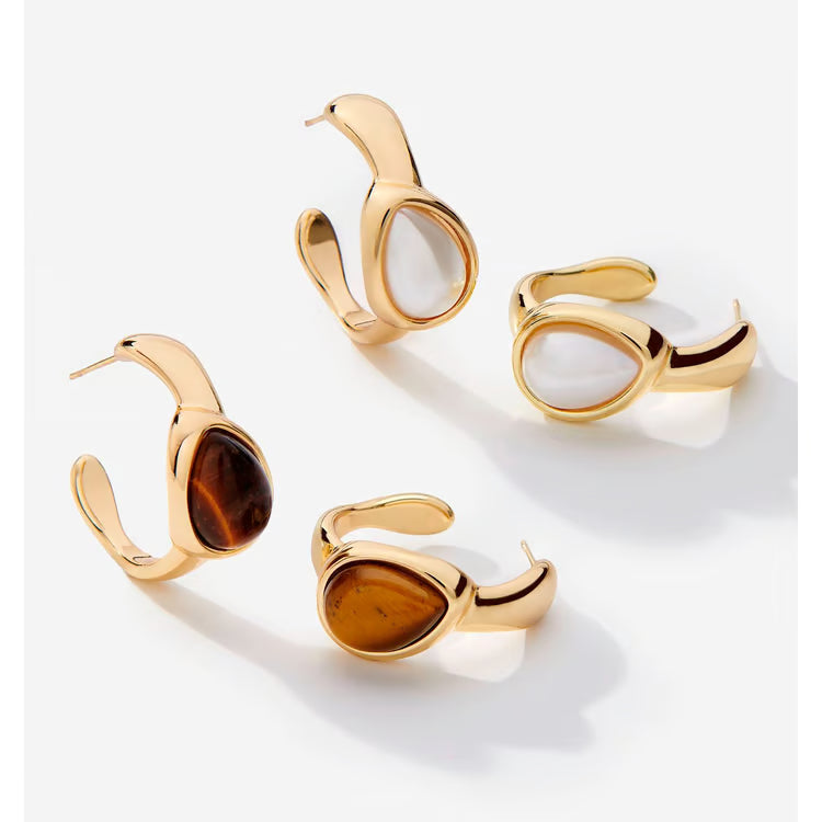Charlie Paige Gold Gemstone Earring
