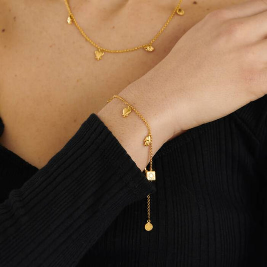Boheme Waterproof Gold Charm Bracelet