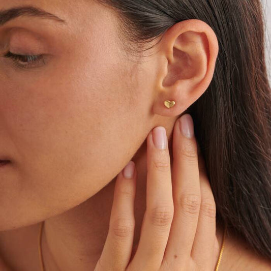 Heart Of Gold Stud Waterproof Earrings