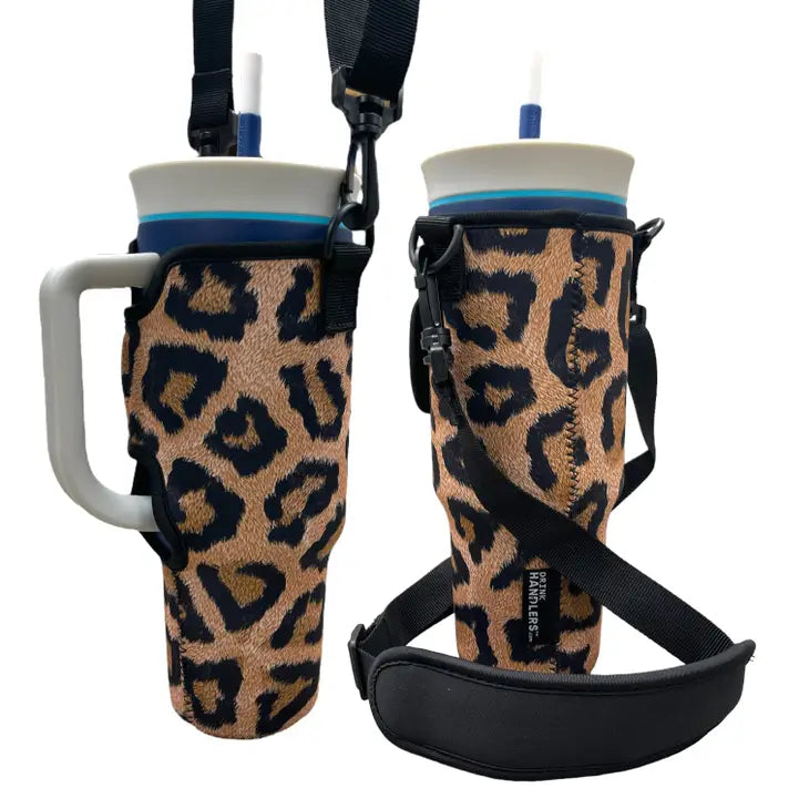 Leopard (40oz) Tumbler With Handle Sleeve – Dales Clothing Inc