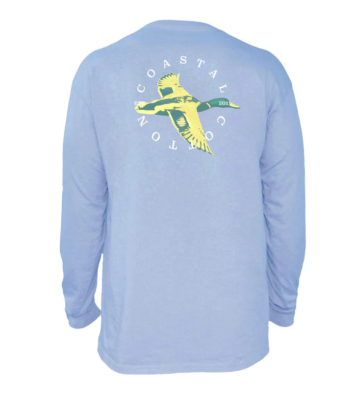 Coastal Cotton Men's Cobalt Mallard Long Sleeve Tee