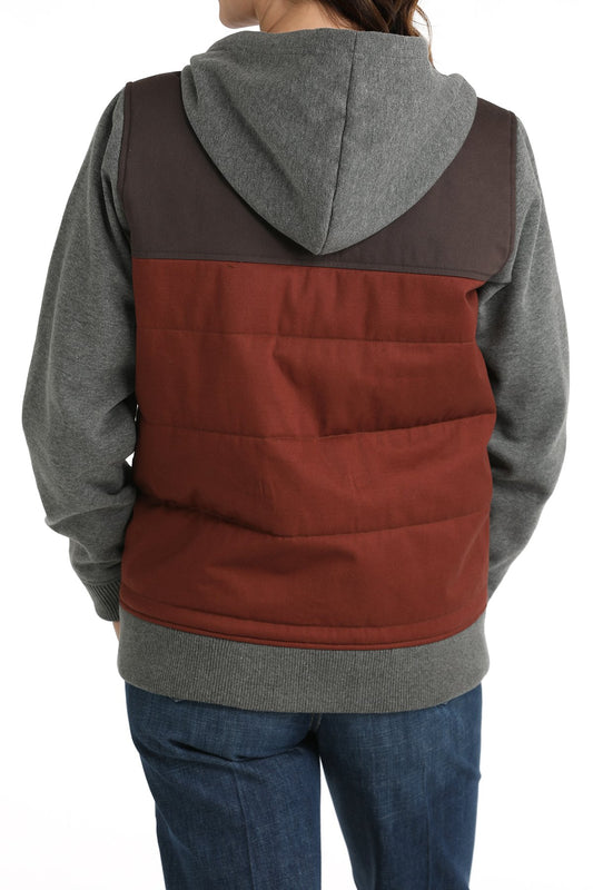 Cinch Canvas Grey Burgundy Hoodie Jacket