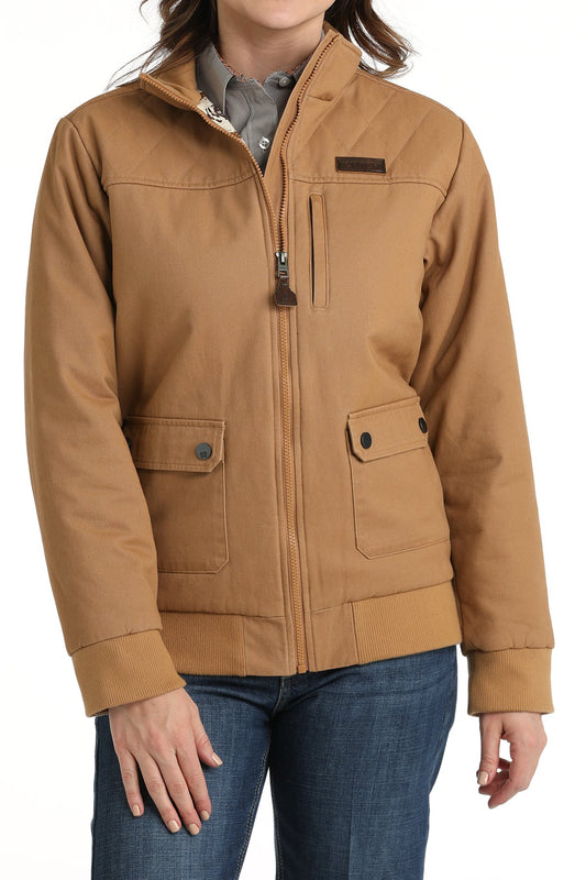 Cinch Brown Canvas Bomber Jacket