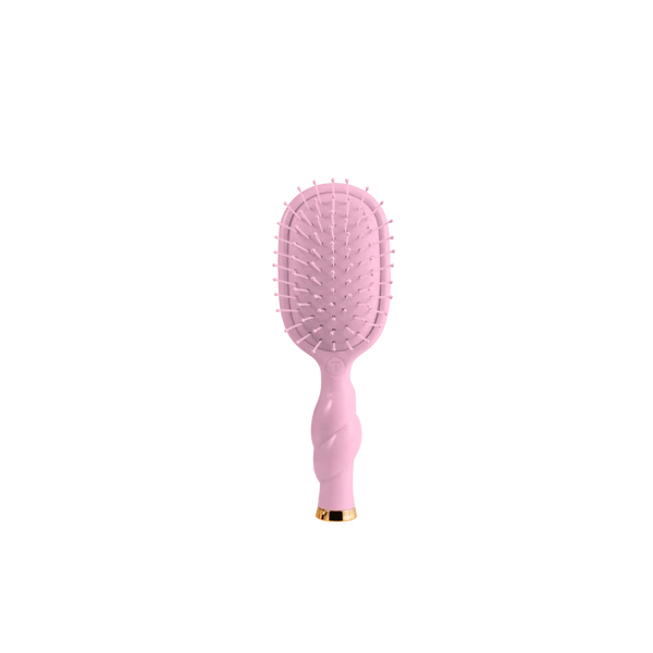 Teleties Mini Detangler Brush in Bubblegum Pink, bristle side front view
