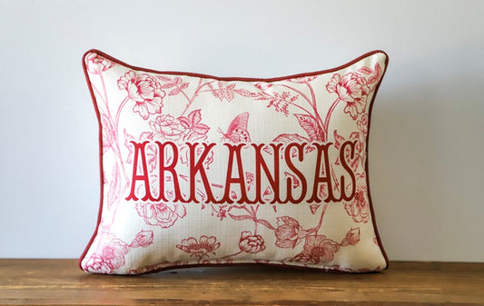 Arkansas Toile Throw Pillow