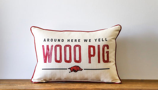 AR Woo Pig Around Here Throw Pillow