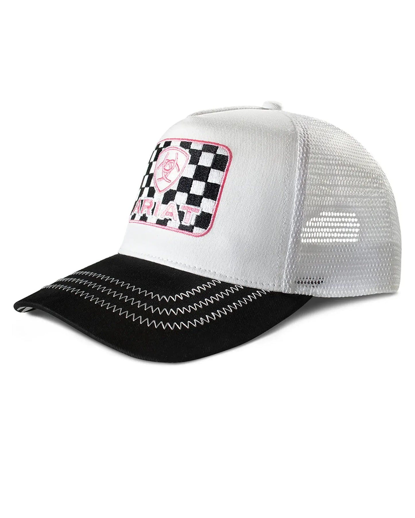 Ariat Ladies White Checker Patch Hat