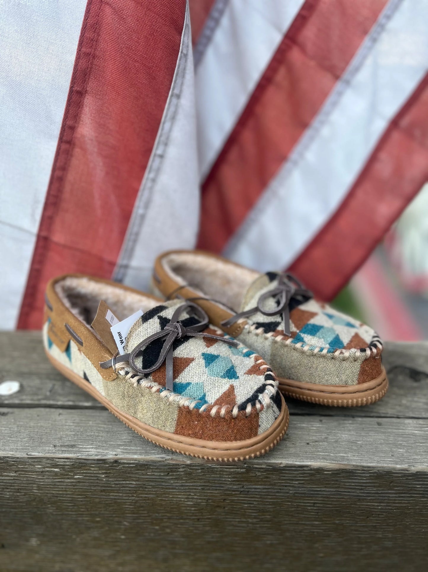 Twister Men's Brown Aztec Print Milo Moccasin Slipper