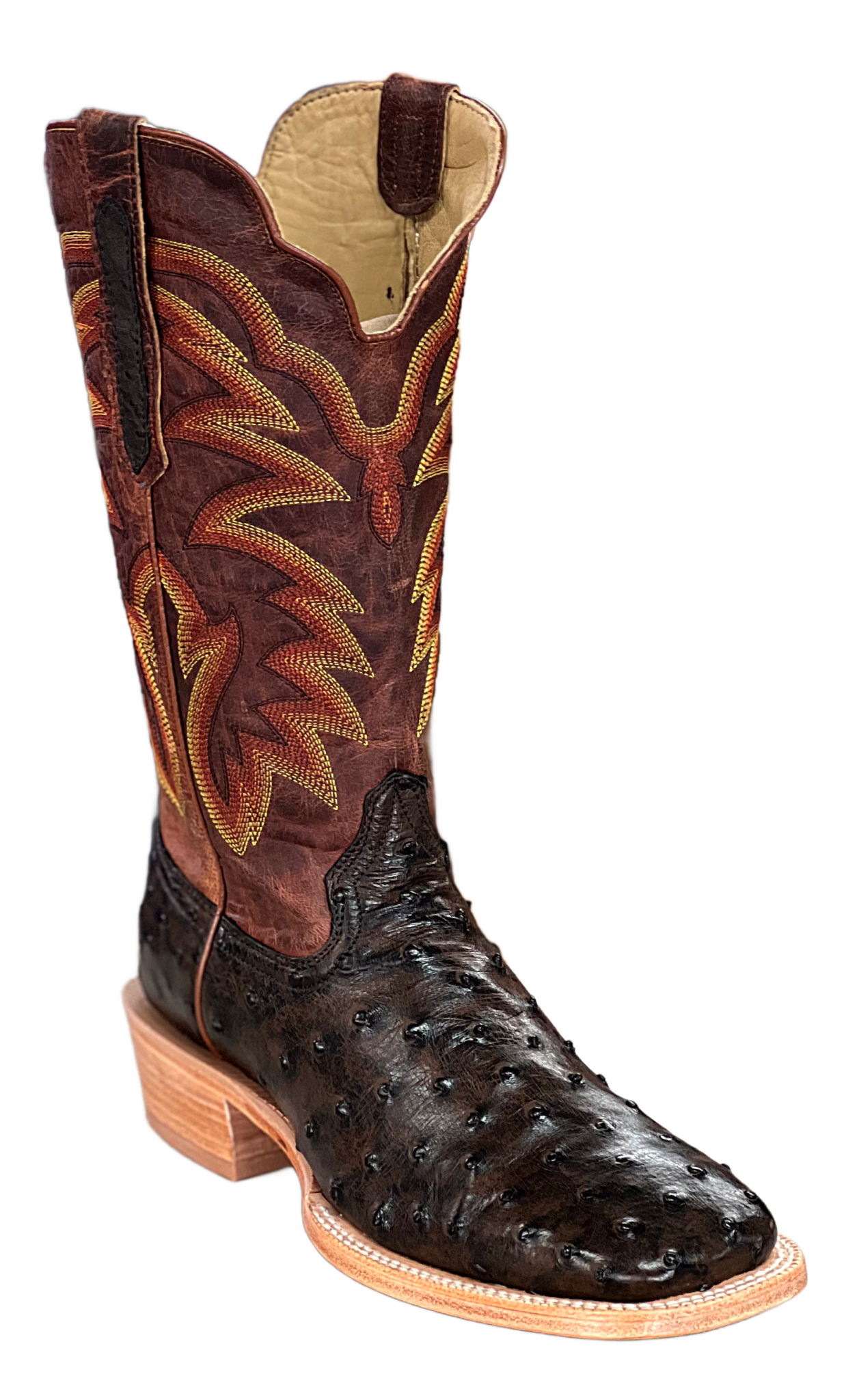 R. Watson Nicotine Full Quill Ostrich Boots