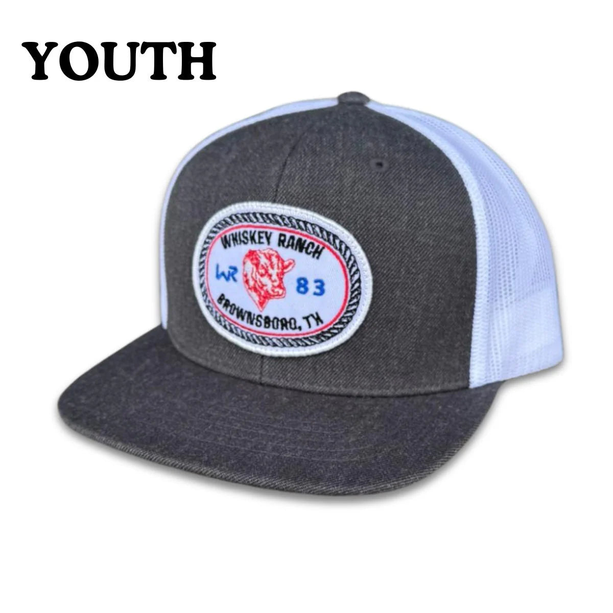 Whiskey Bent Youth Grey & White Stockyard Hat
