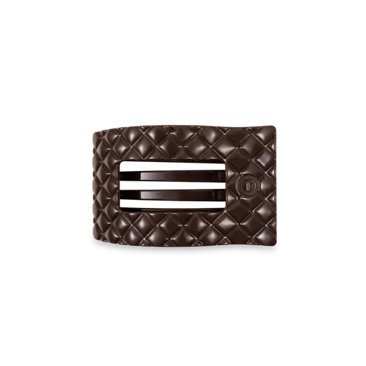 Truly Taupe Quilted SMALL Flat Rectangle Hair Clip