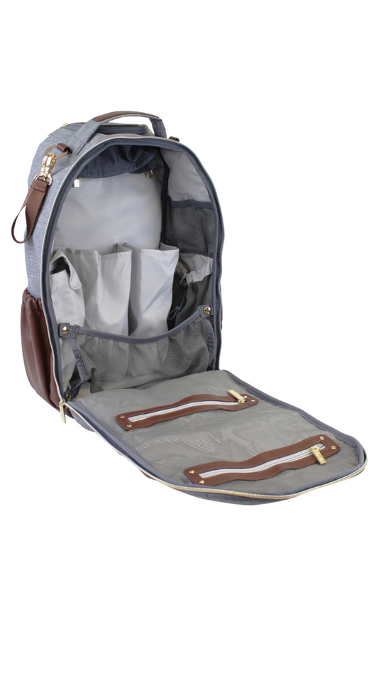 Handsome Heather Gray Diaper Bag Backpack