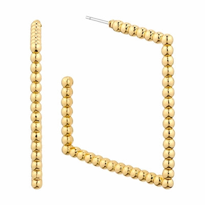 Gold Metal Ball Hoop Earring