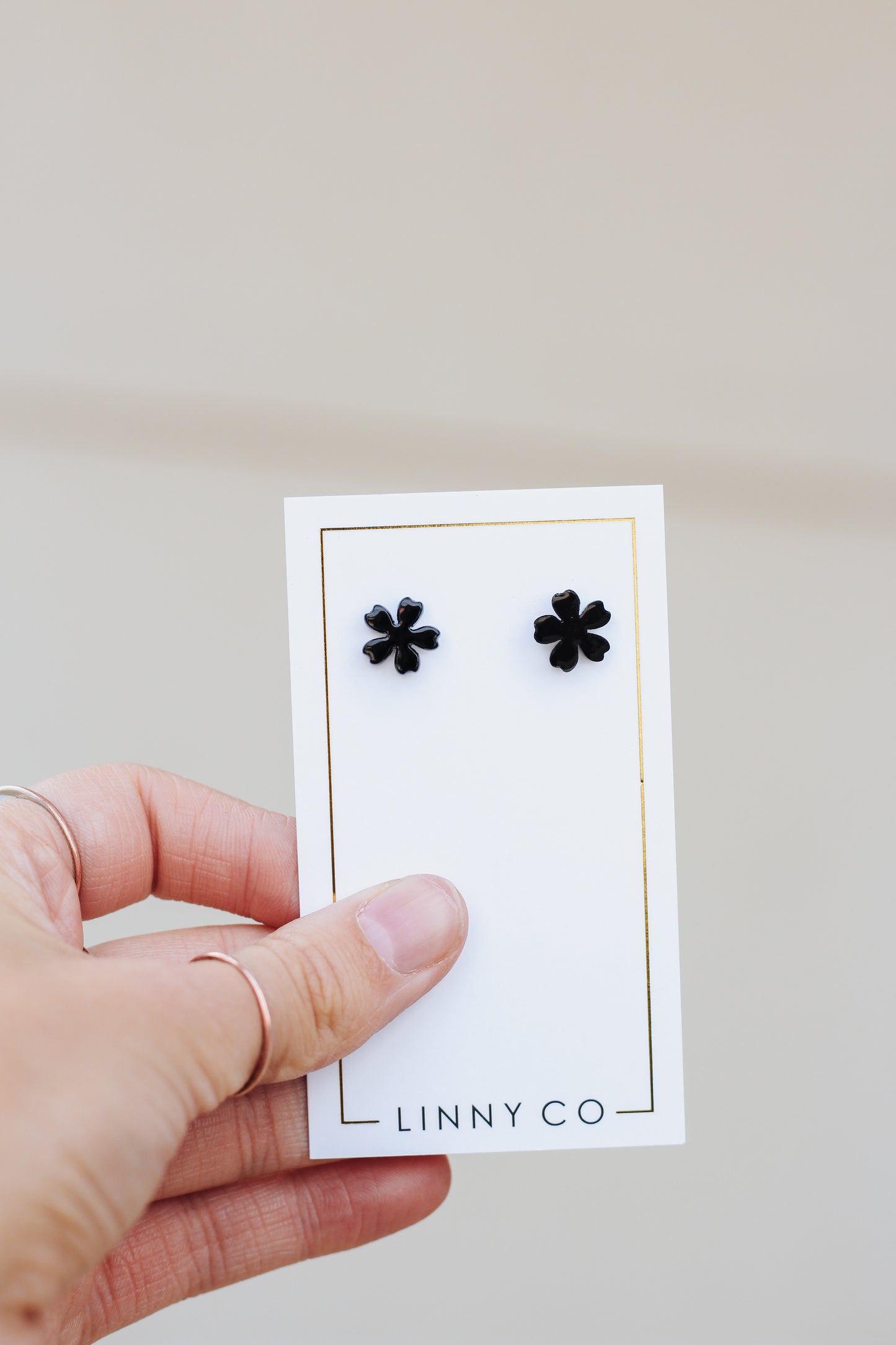 Jenna Black Flower Stud