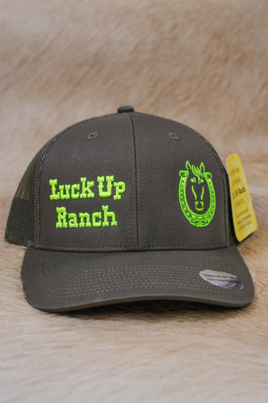 Grey Lime Luck Up Ranch Mens Hat