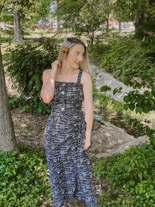 Get The Idea Black Button Up Tank Top