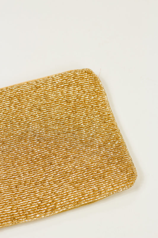 Gold Beaded Wristlet
