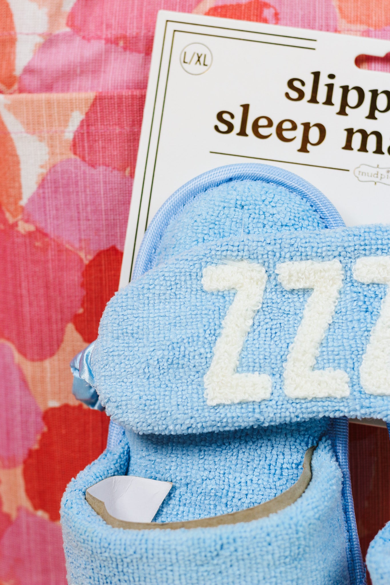 Blue Slippers & Sleep Mask