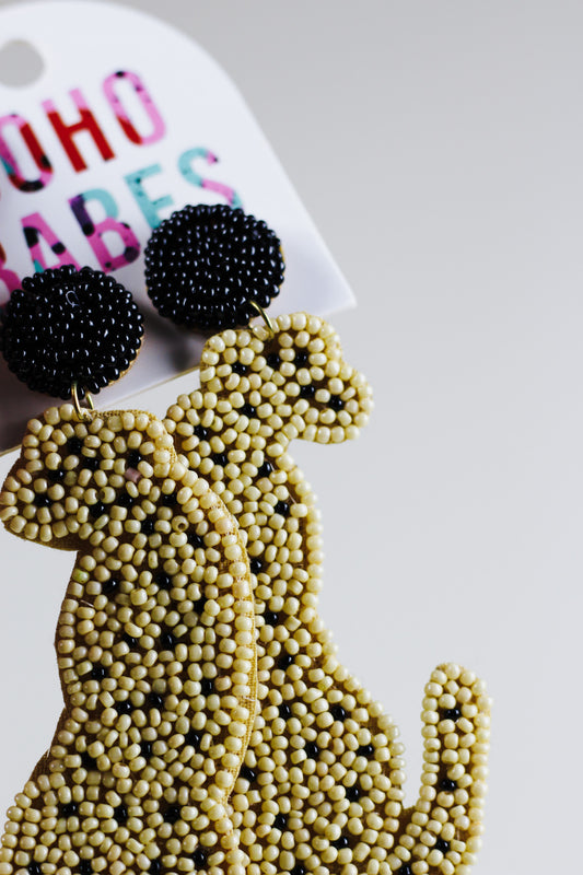 Leopard Beaded Earrings
