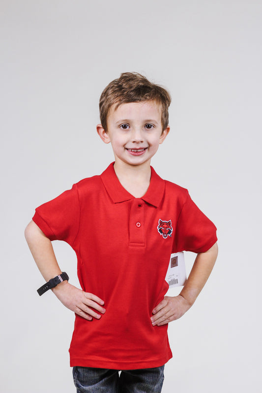 Boys Red Wolf Polo Shirt