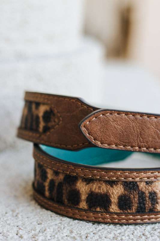 Girls Turquoise Leopard Belt