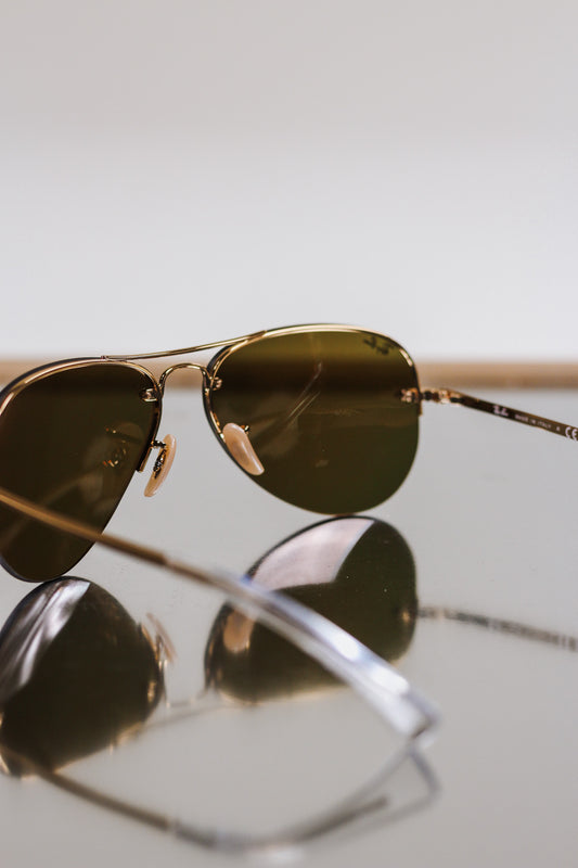 Aviator Light Brown Pink Ray-Ban Sunglasses