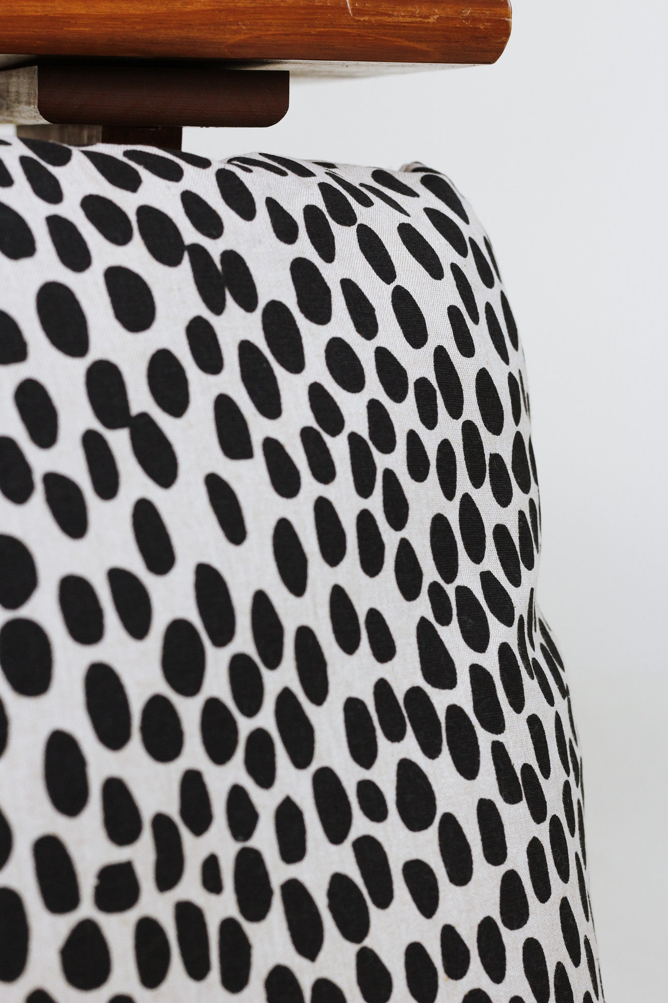 Square Black Dot Tassel Pillow