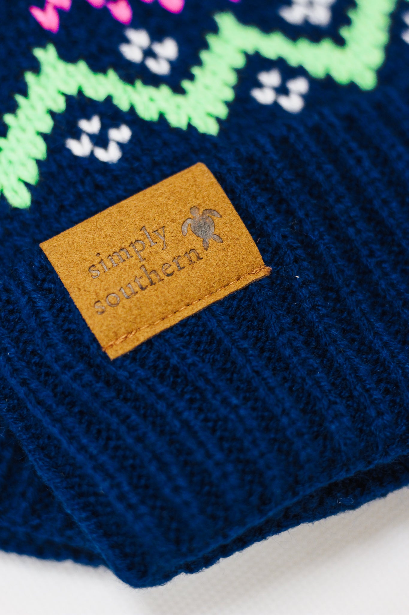 Navy Printed Mommy & Me Beanie
