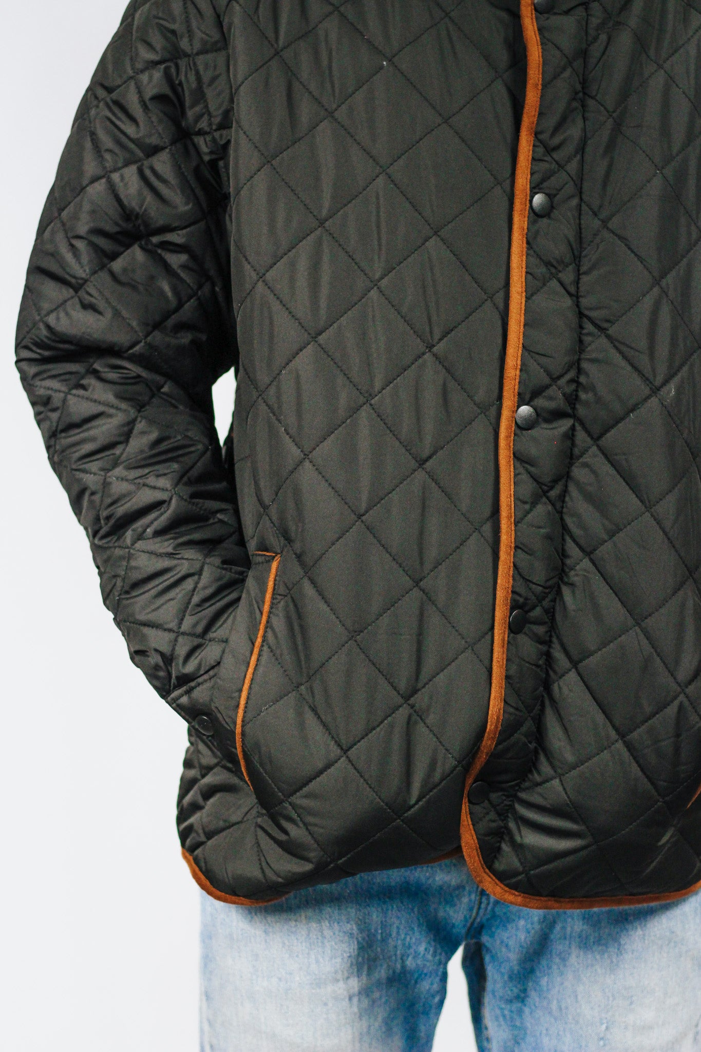 Mens Black Puffer Quilted Jacket