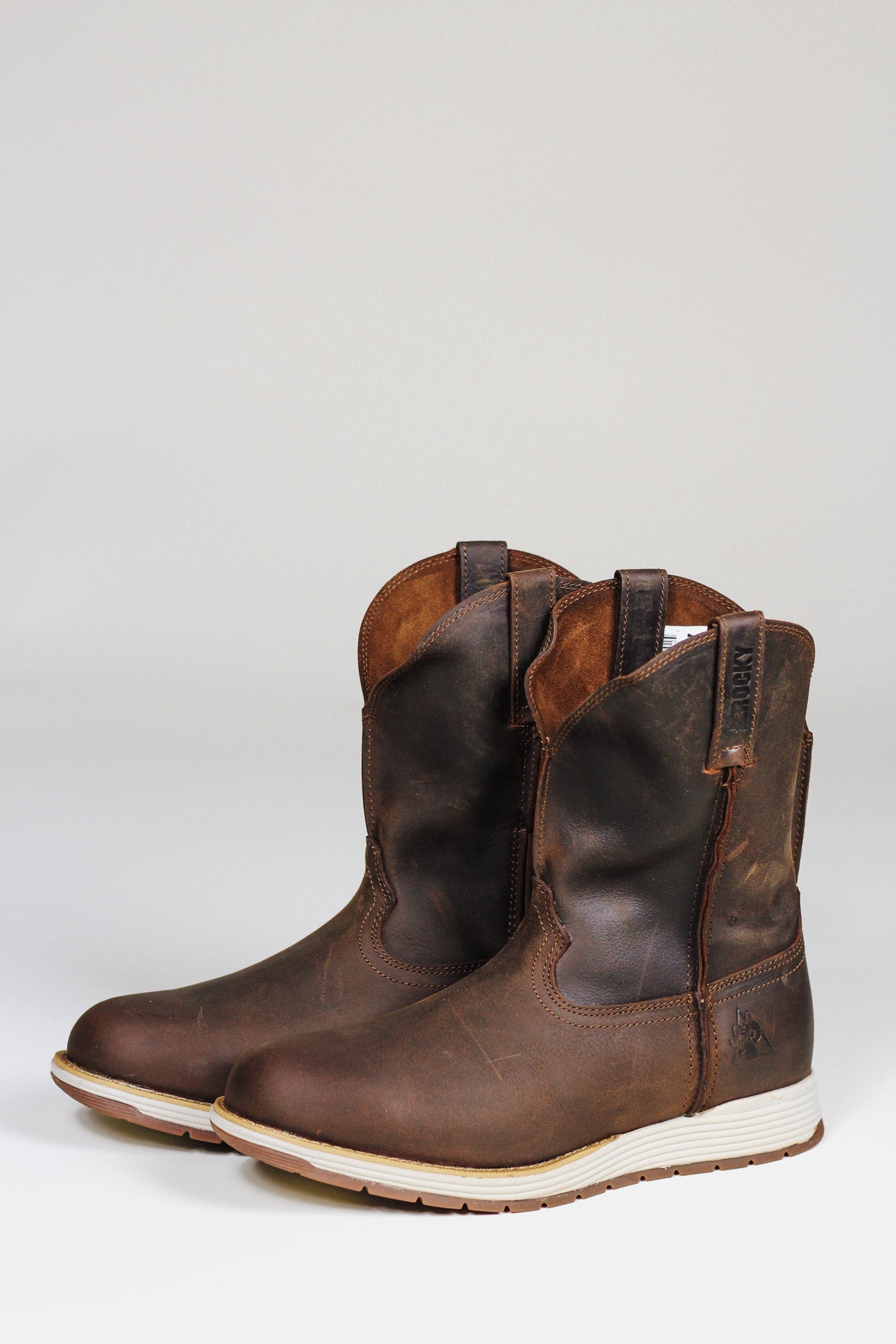 Round toe western work on sale boots