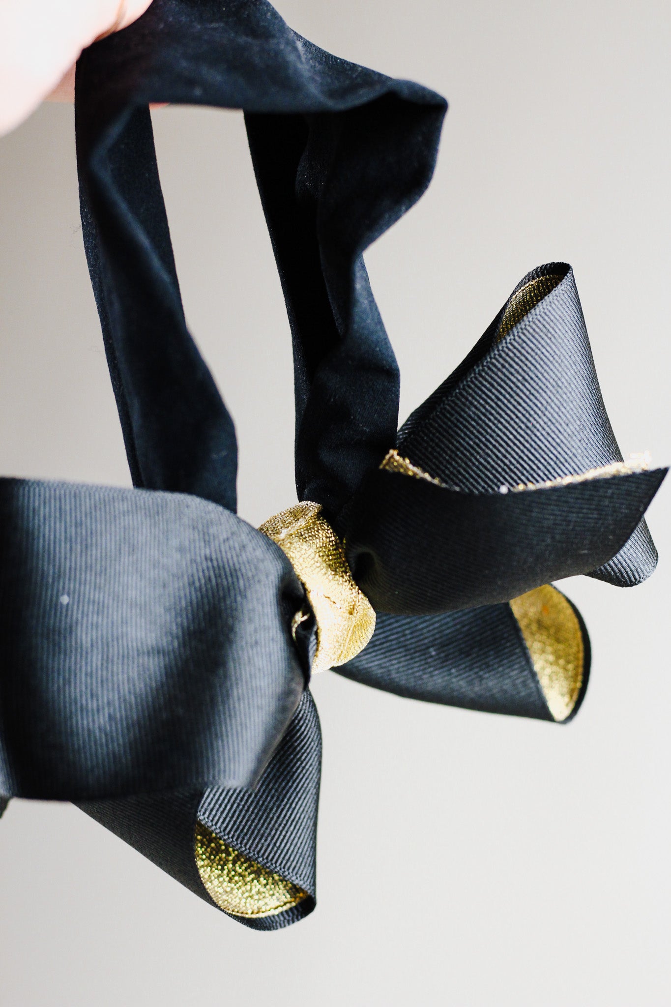 Black And Gold Hair Bow