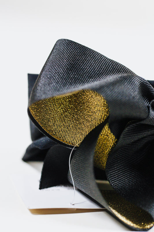 Black And Gold Hair Bow