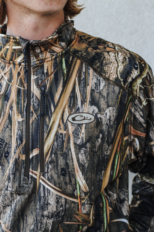 Drake Shawdow Grass MST Breathlite™ 1/4 Zip Camo Pullover