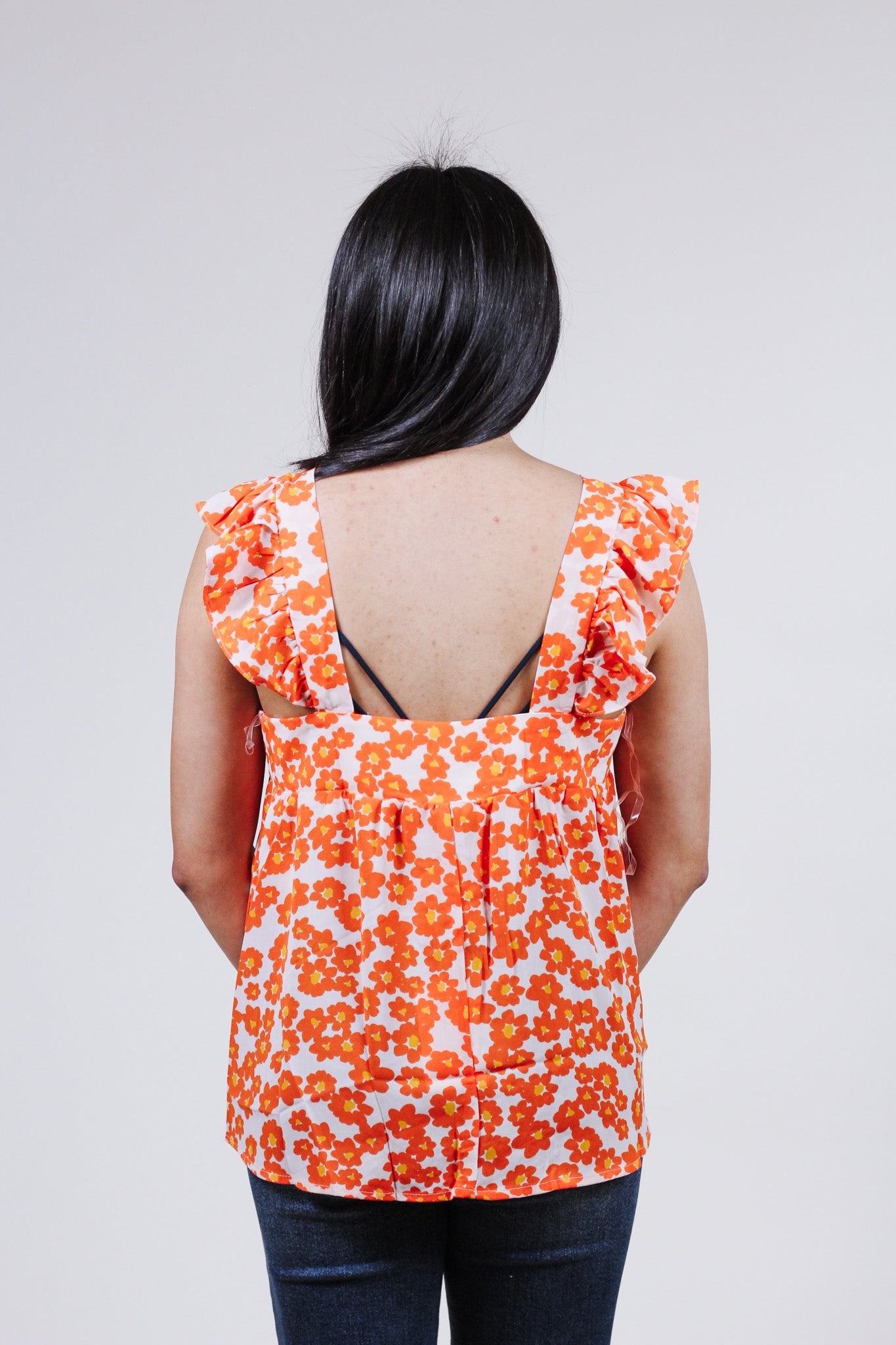 Worth The Risk Orange Floral Tank