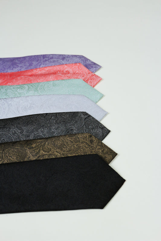 Silver Silk Paisley Tie