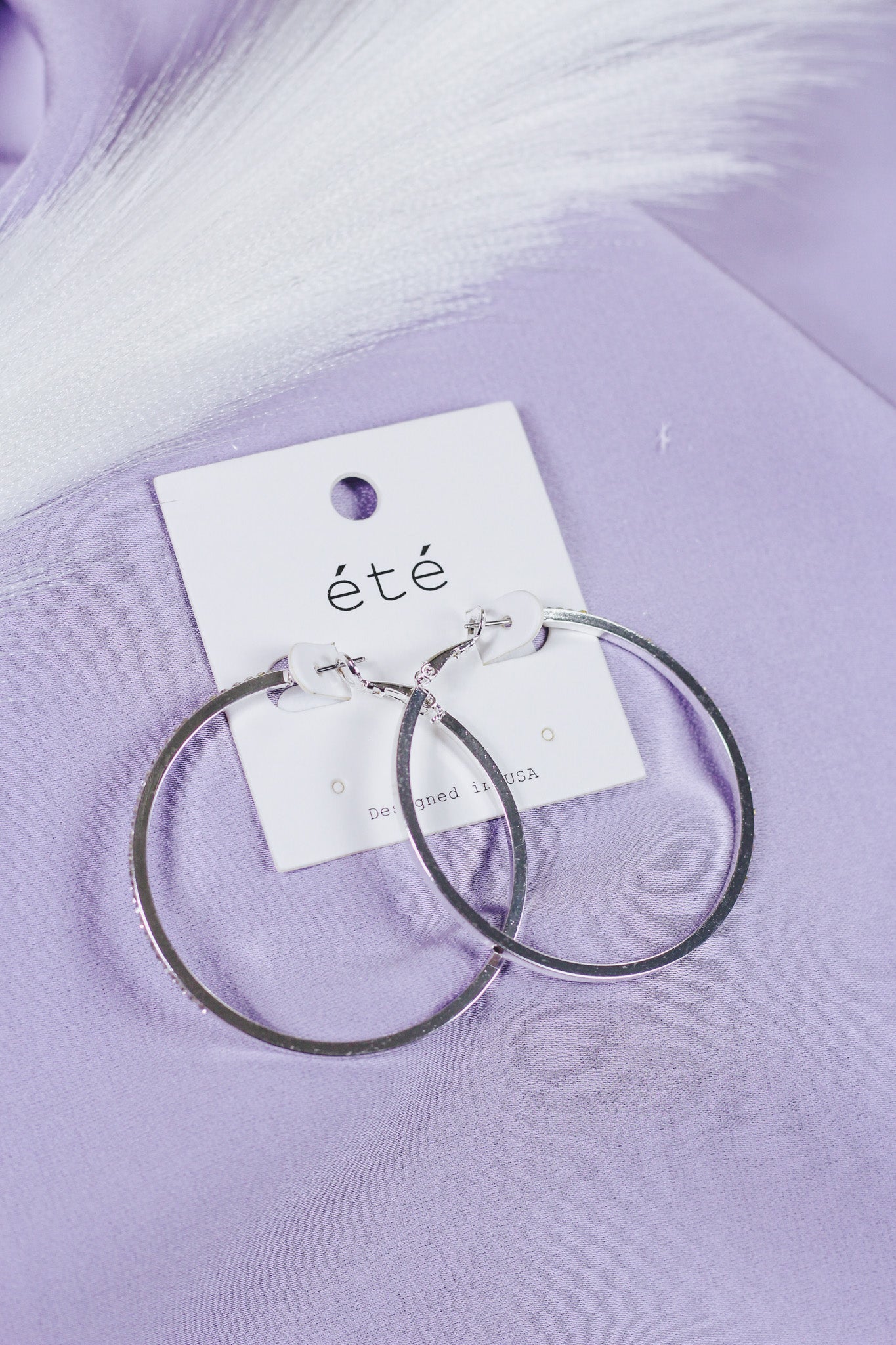 Silver Rhinestone 2" Earring