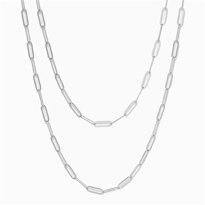 Matte Silver Chain 42" Wrap Necklace