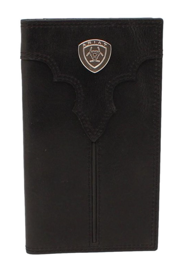 Ariat Men's Center Bump Black Rodeo Wallet