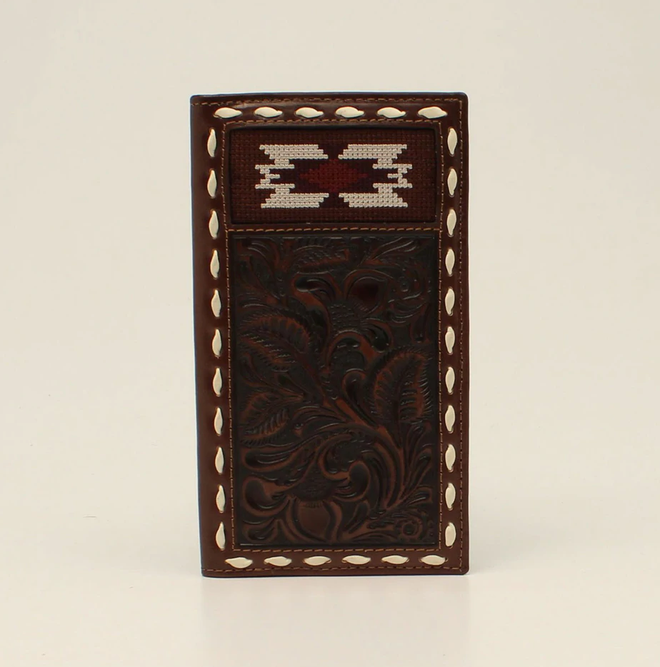 Nocona Western Southwestern Laced Tan Wallet