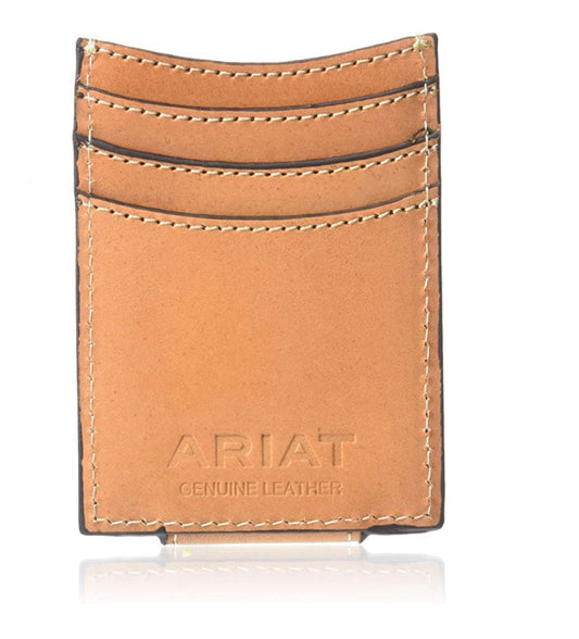 Ariat Floral & Basket Stamp Magnetic Money Clip Wallet