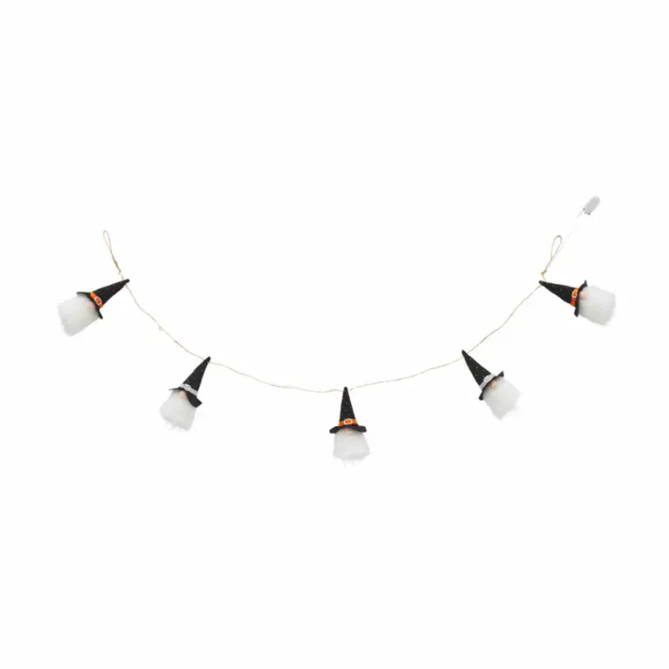 Light-Up Halloween Gnome Black Hat Garland By Mud Pie