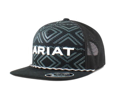 Ariat Mens Flexfit 110 Cap Rope Black