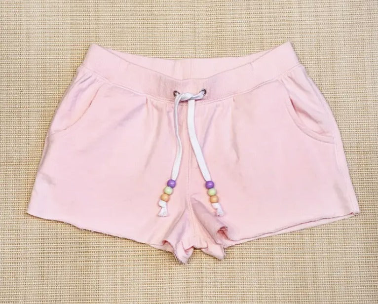 Youth Girls Pink Raw Edge Short
