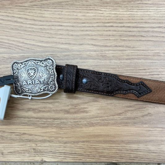 Ariat Boy's Brown Leather Belt With Buckle