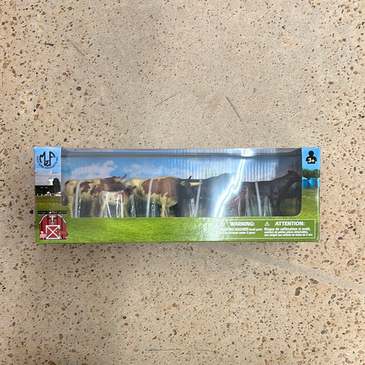 M&F Western Bigtime Barnyard Beef Cattle 6 Piece Toy Set