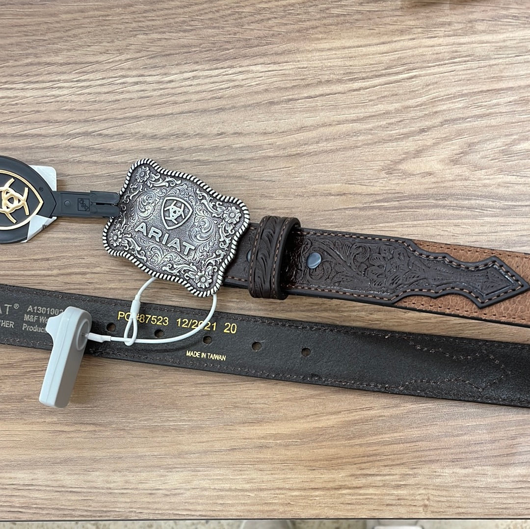 Ariat Boy's Brown Leather Belt With Buckle
