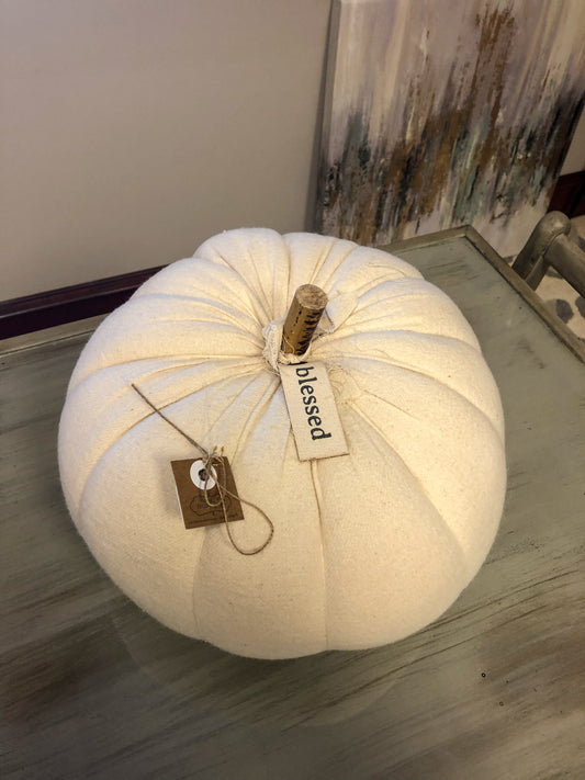Large White Pumpkin By Mud Pie